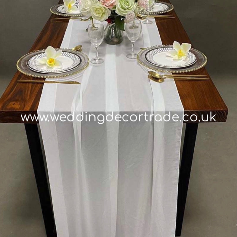 Chiffon Table Runner - White