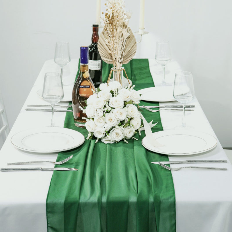 Chiffon Table Runner - Forest Green