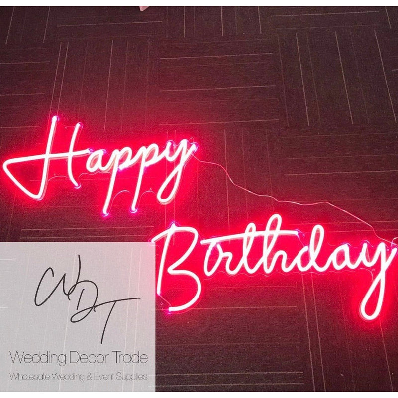 Neon Sign - Happy Birthday - Pink