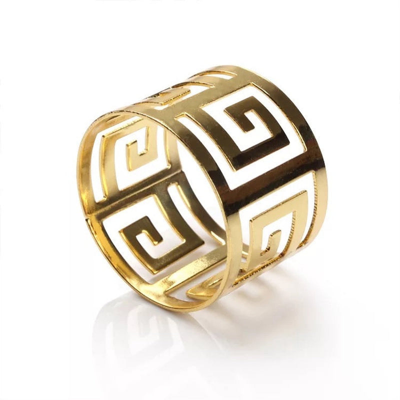 Napkin Rings x6 - Gold