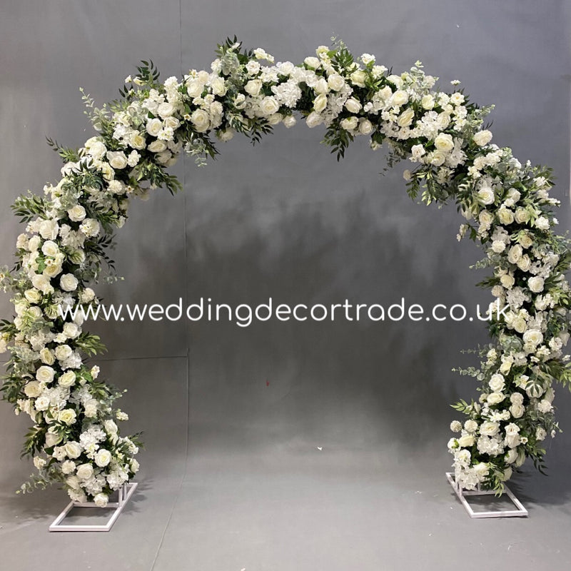 White Rose & Hydrangea Textured Floral Arch