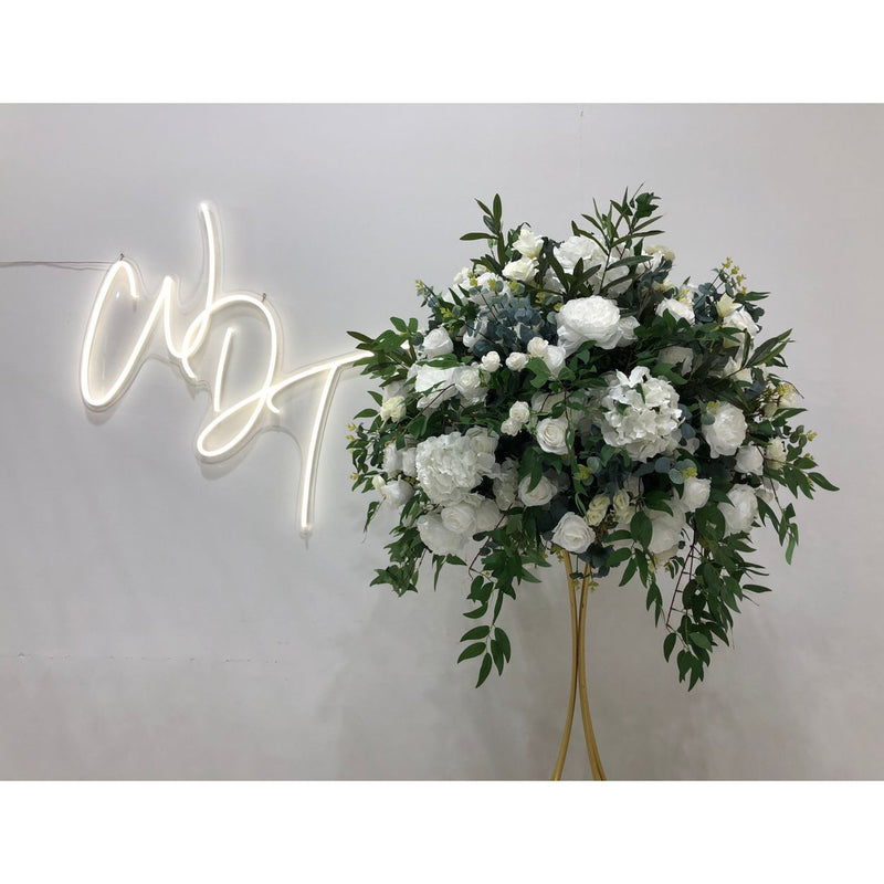 Silk White & Greenery Foliage Floral Centrepiece - M10