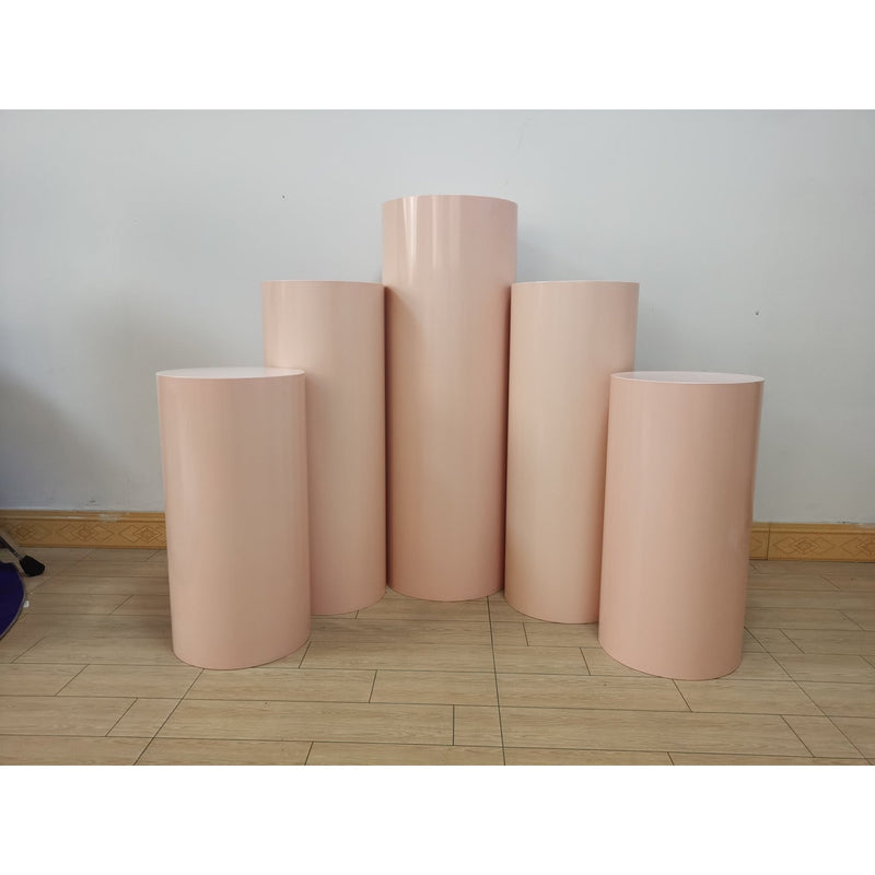 Dusky Pink Cylinder Pedestal Set