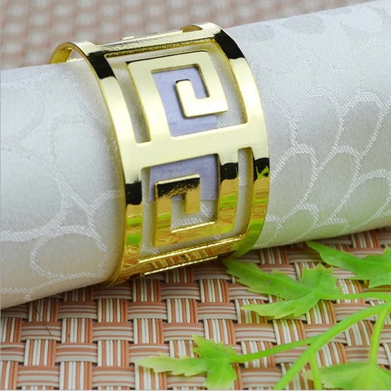 Napkin Rings x6 - Gold