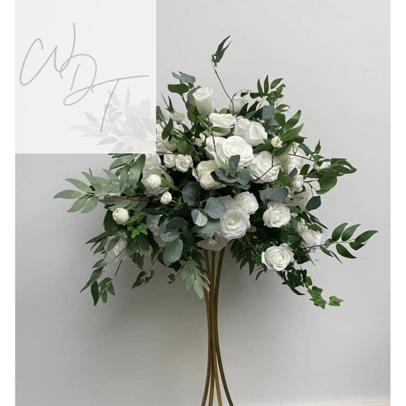Silk White & Greenery Foliage Floral Centrepiece - M9