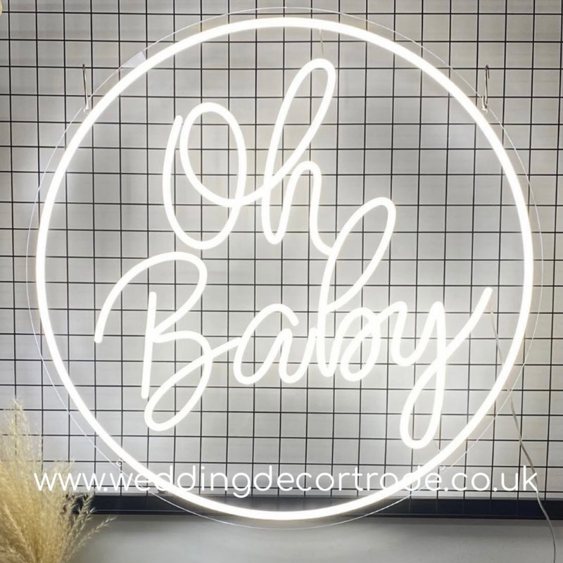 Neon Sign - Oh Baby Circle Design
