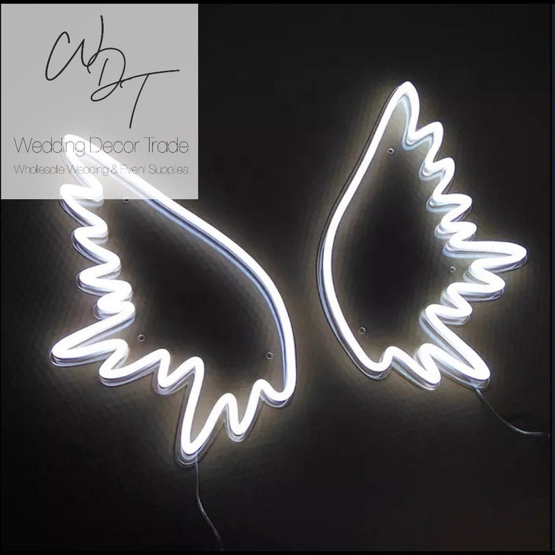 Neon Angel Wings - White