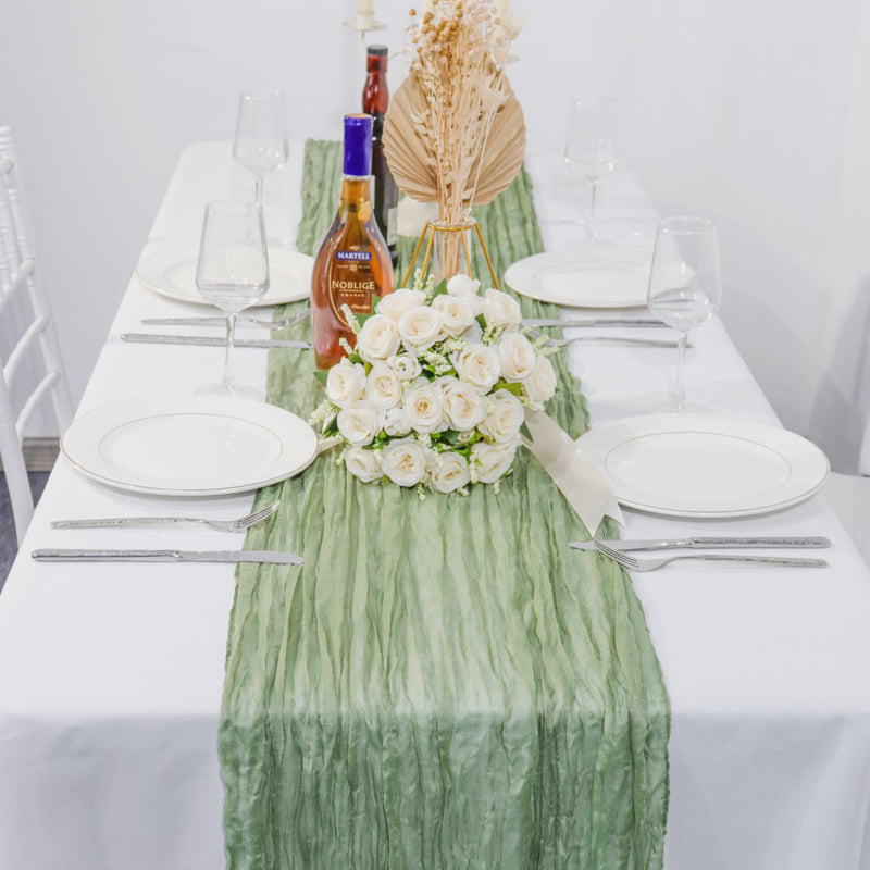 Cheesecloth Table Runner - Sage