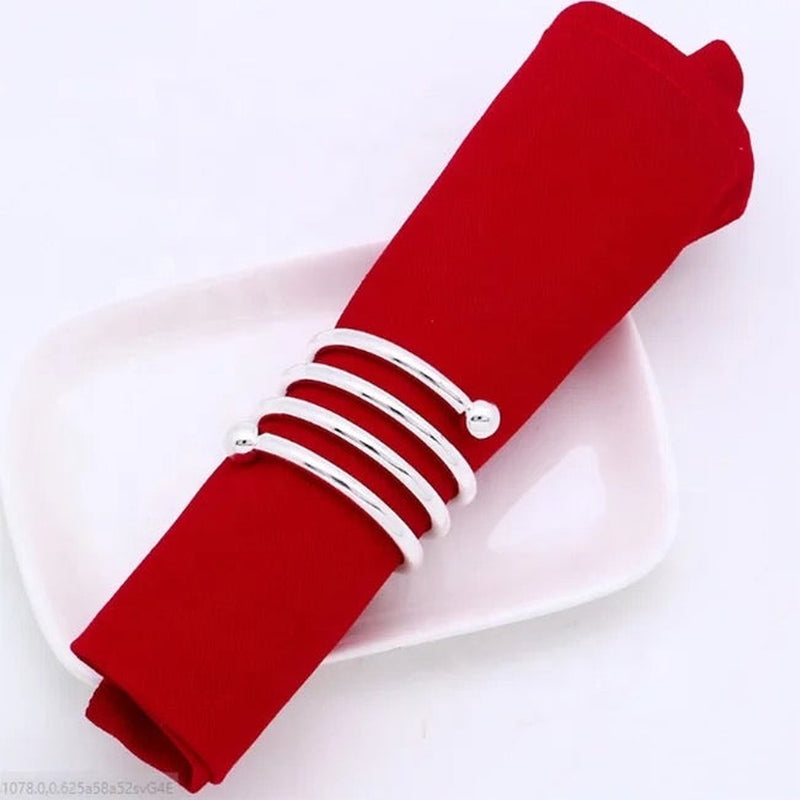 Napkin Rings x6 - Silver