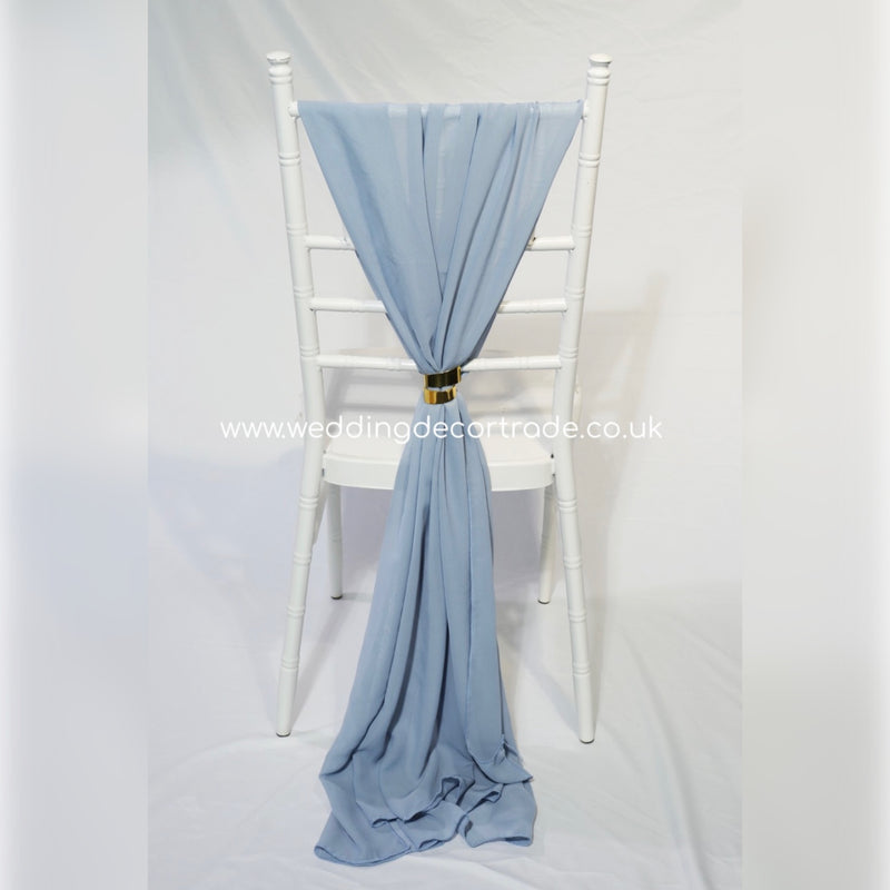 Chiffon Vertical Drop - Dusty Blue