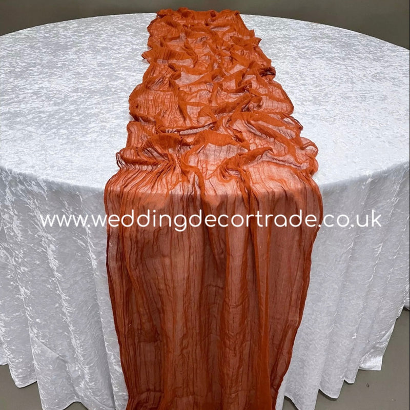 Cheesecloth Table Runner - Burnt Orange