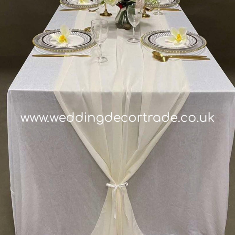 Chiffon Table Runner - Ivory