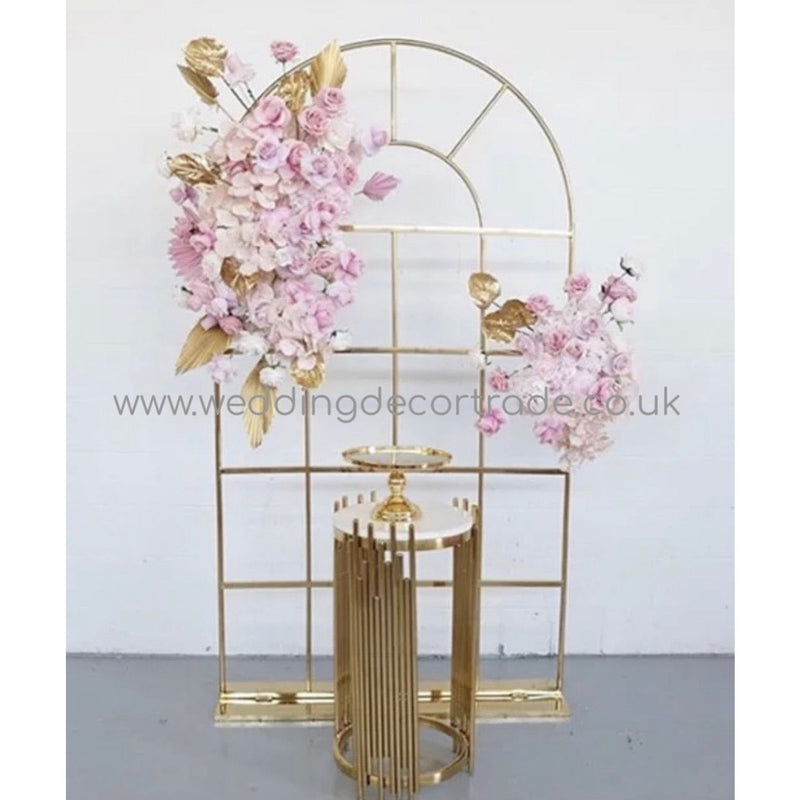 Stainless Steel Curved Window Backdrop Frame - Gold