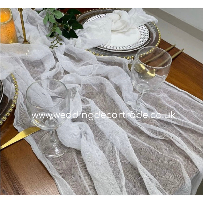 Cheesecloth Table Runner - White