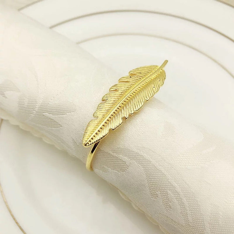 Napkin Rings x6 - Gold