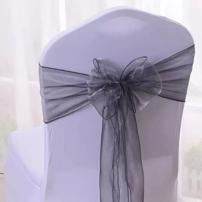 Organza Sash - Platinum / Grey