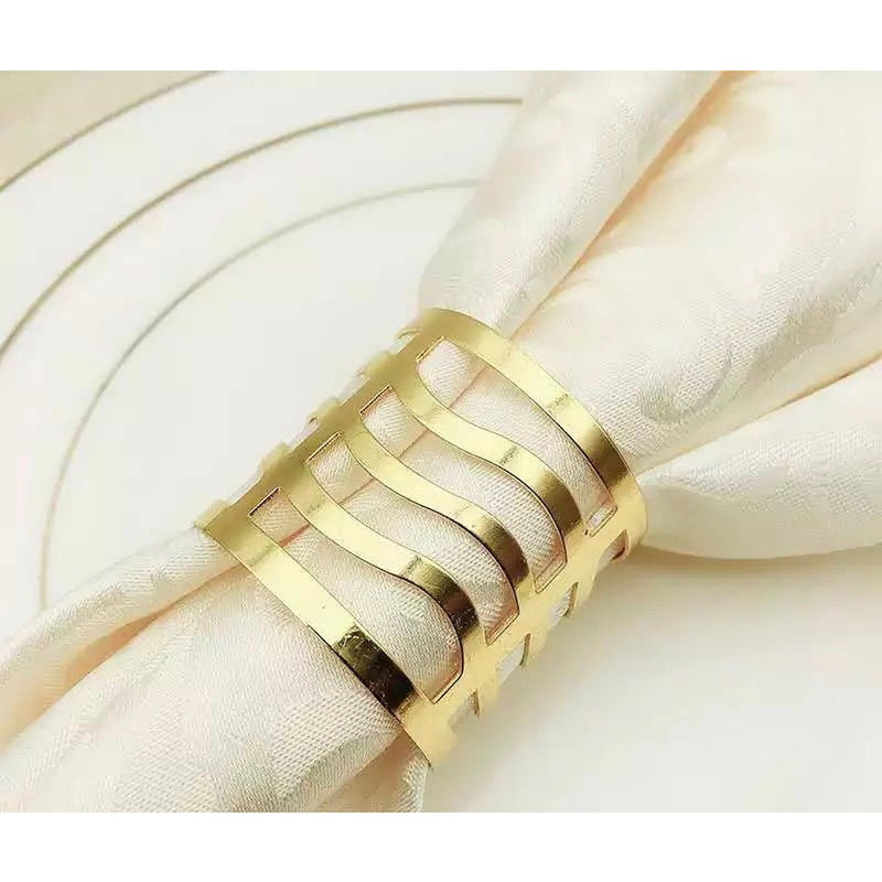 Napkin Rings x6 - Gold