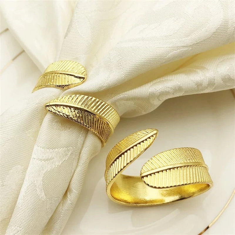 Napkin Rings x6 - Gold