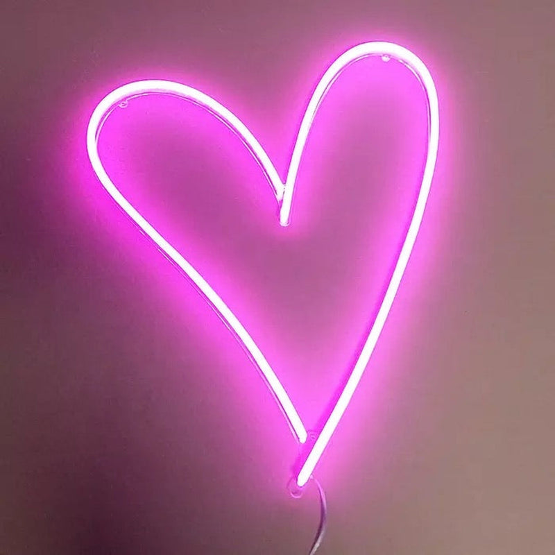 Neon Love Heart - Pink