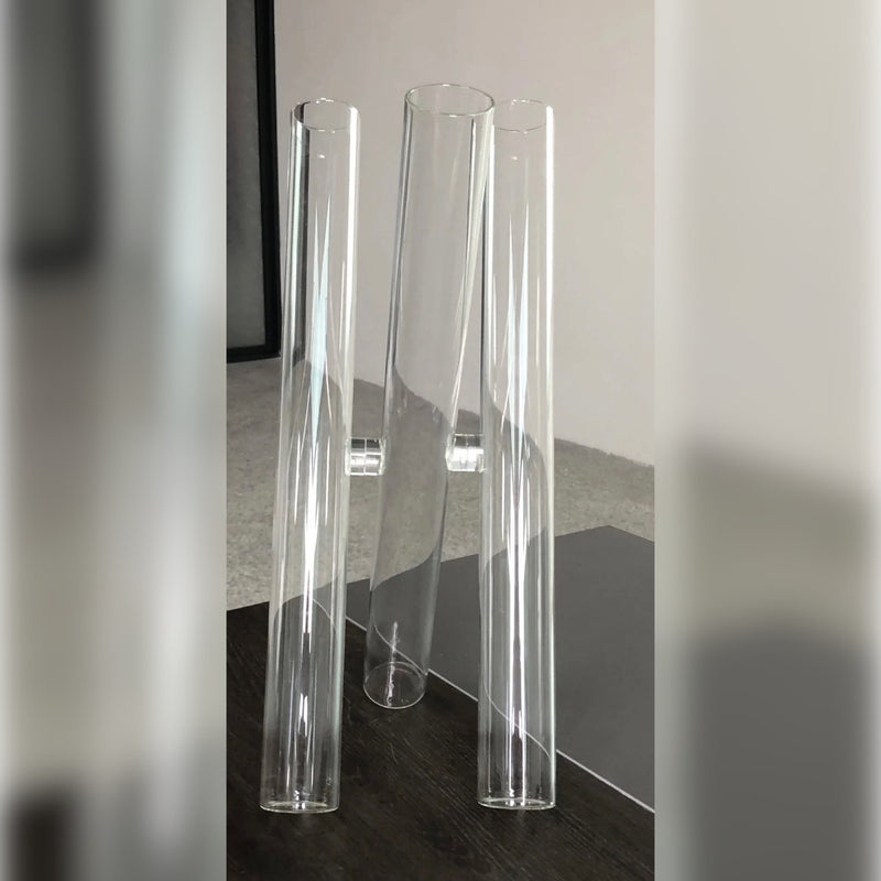 Criss Cross Floral Glass Vase Set