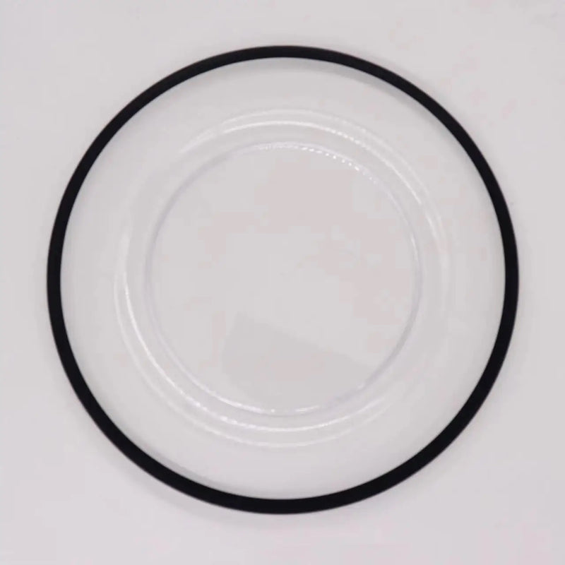 Black Rim Glass Charger Plate