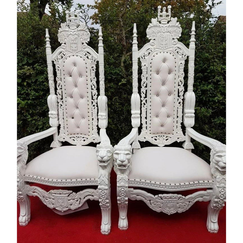 White Wedding Throne Chairs x2