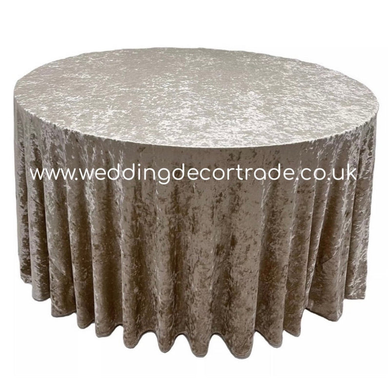 Crushed Velvet Table Cloth - Champagne