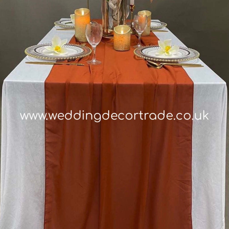 Chiffon Table Runner - Burnt Orange