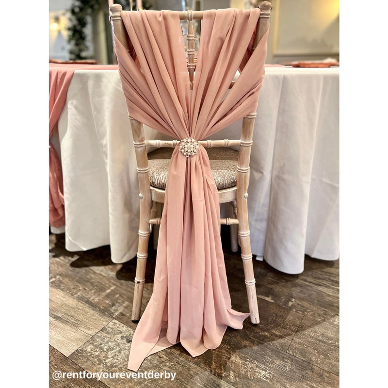 Chiffon Vertical Drop Dusky Pink