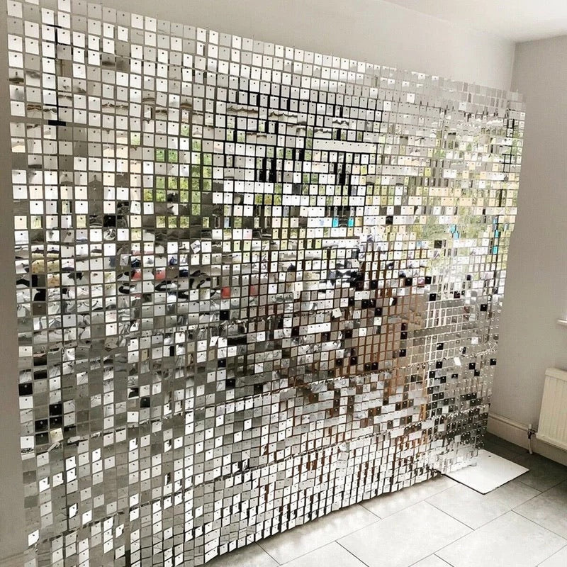 Silver Sequin Shimmer Wall