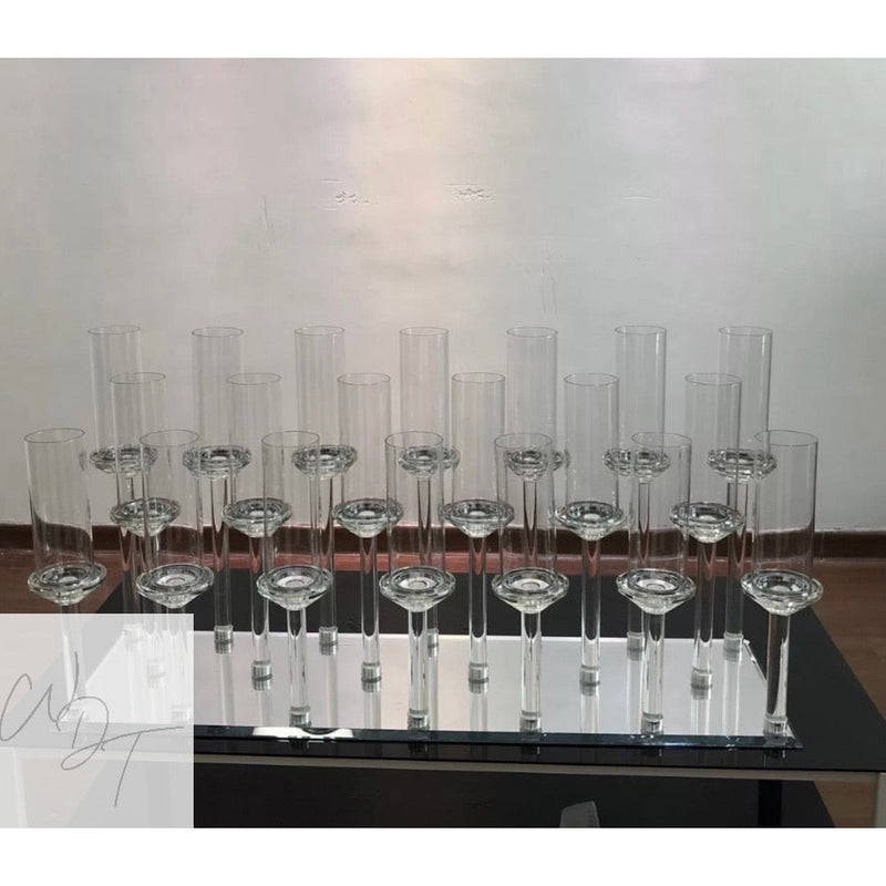 Glass Multi Candle Holder Centrepiece - 100cm